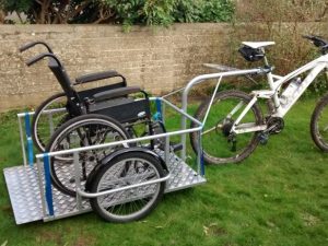Wheelchair bike trailer